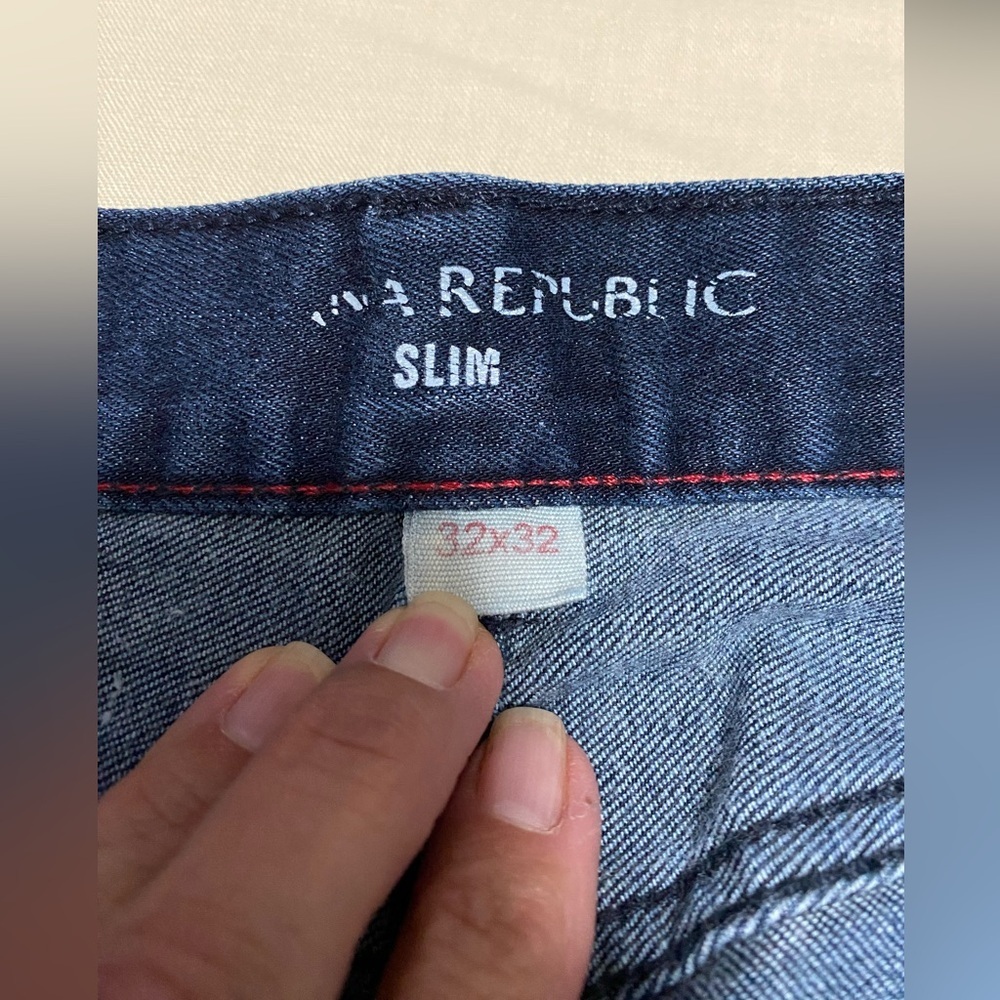 Banana Republic Mens Slim Blue Denim Jeans in a Dark Wash, Size 32X32. - Picture 3 of 5